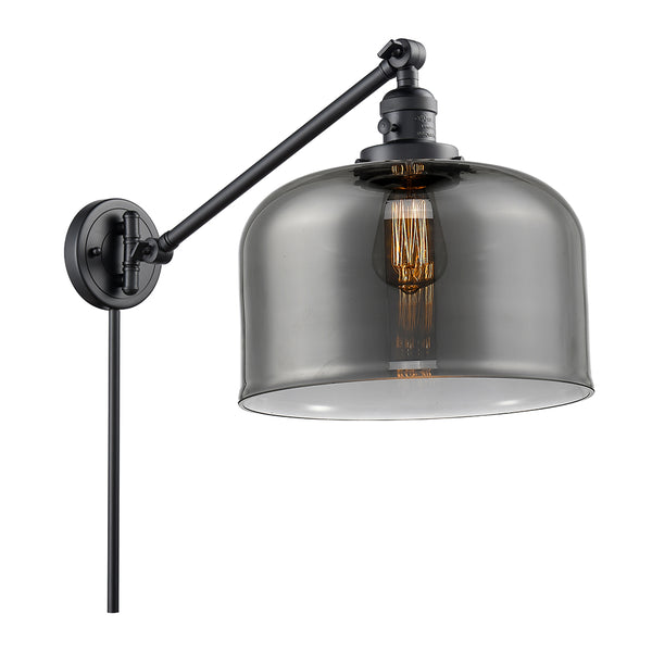 Bell Swing Arm shown in the Matte Black finish with a Plated Smoke shade