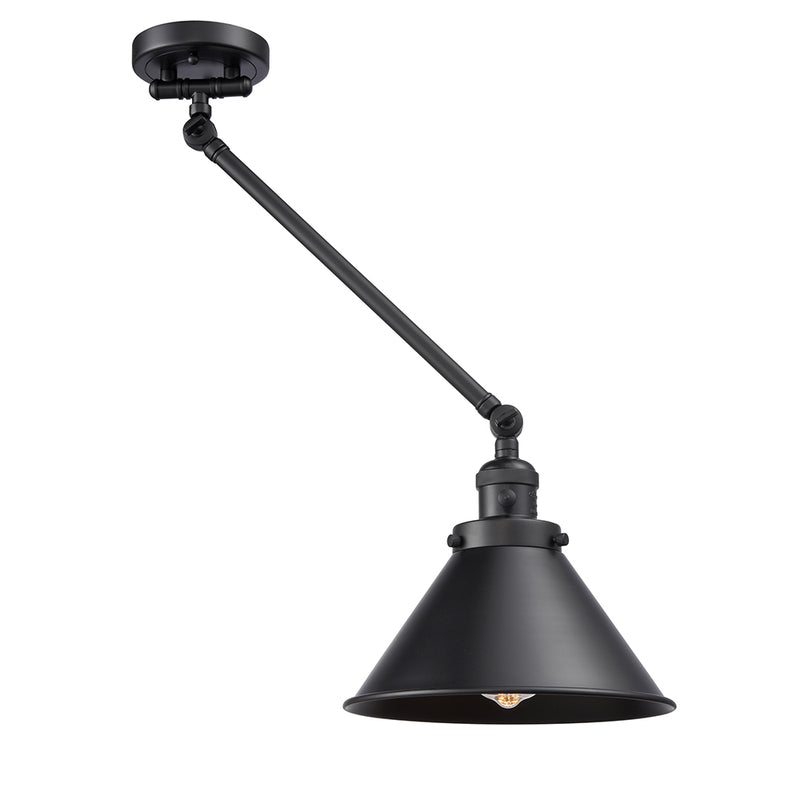 Innovations Lighting Briarcliff 1 Light 10" Swing Arm With Switch 237-BK-M10-BK