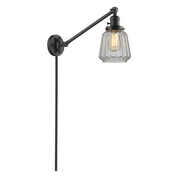 Chatham Swing Arm shown in the Oil Rubbed Bronze finish with a Clear shade