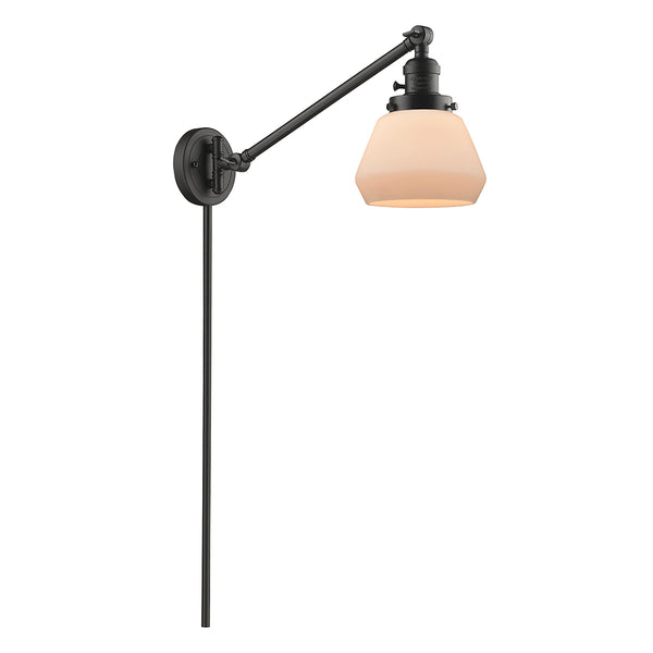 Fulton Swing Arm shown in the Oil Rubbed Bronze finish with a Matte White shade