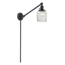 Colton Swing Arm shown in the Oil Rubbed Bronze finish with a Clear Halophane shade