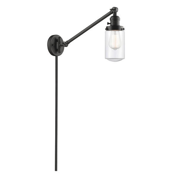 Dover Swing Arm shown in the Oil Rubbed Bronze finish with a Clear shade