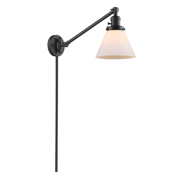 Cone Swing Arm shown in the Oil Rubbed Bronze finish with a Matte White shade