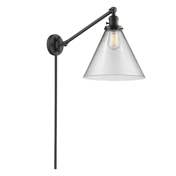 Cone Swing Arm shown in the Oil Rubbed Bronze finish with a Clear shade