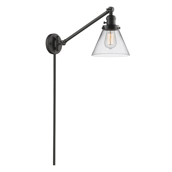 Cone Swing Arm shown in the Oil Rubbed Bronze finish with a Clear shade