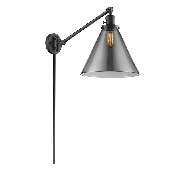 Cone Swing Arm shown in the Oil Rubbed Bronze finish with a Plated Smoke shade