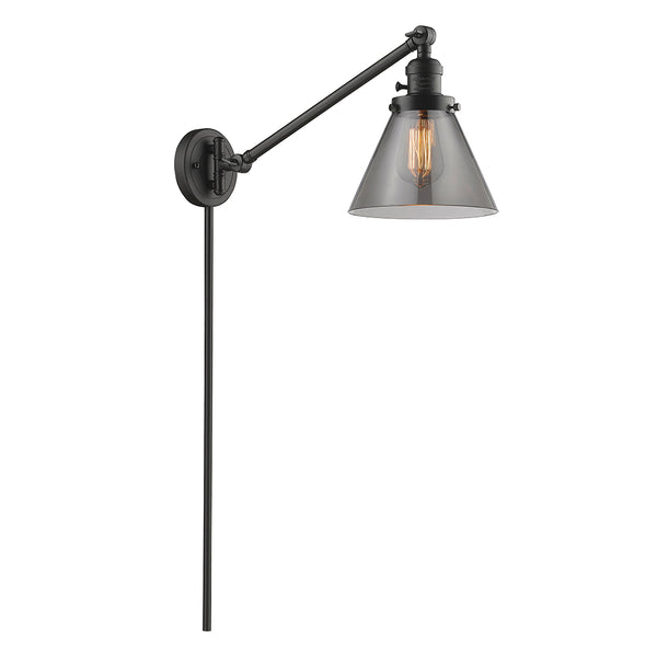 Cone Swing Arm shown in the Oil Rubbed Bronze finish with a Plated Smoke shade