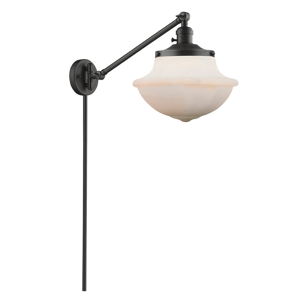 Oxford Swing Arm shown in the Oil Rubbed Bronze finish with a Matte White shade