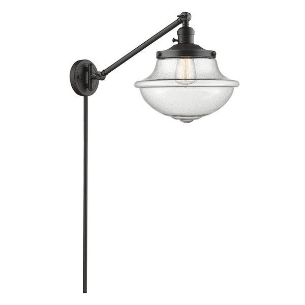 Oxford Swing Arm shown in the Oil Rubbed Bronze finish with a Seedy shade
