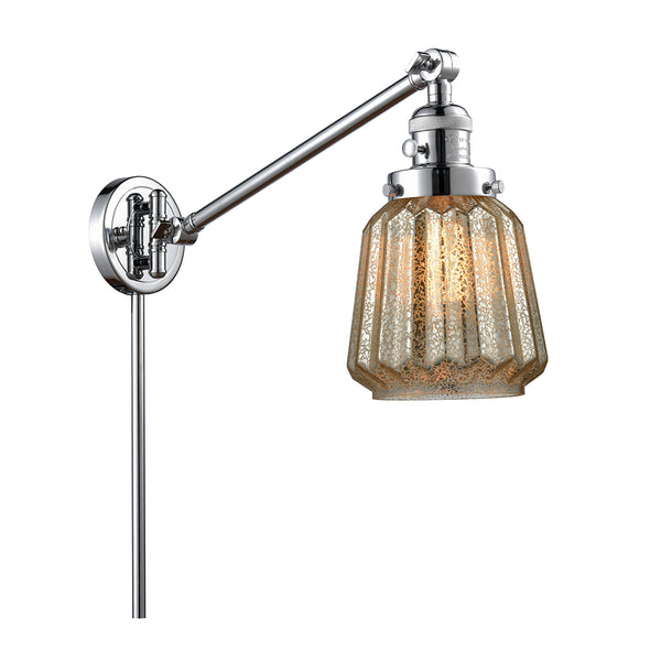 Chatham Swing Arm shown in the Polished Chrome finish with a Mercury shade