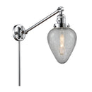 Geneseo Swing Arm shown in the Polished Chrome finish with a Clear Crackled shade
