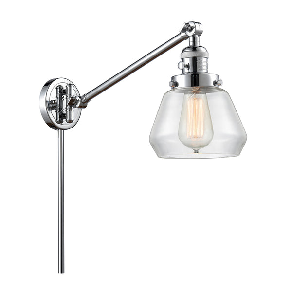 Fulton Swing Arm shown in the Polished Chrome finish with a Clear shade