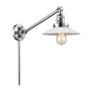 Halophane Swing Arm shown in the Polished Chrome finish with a Matte White Halophane shade
