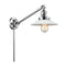 Halophane Swing Arm shown in the Polished Chrome finish with a Matte White Halophane shade