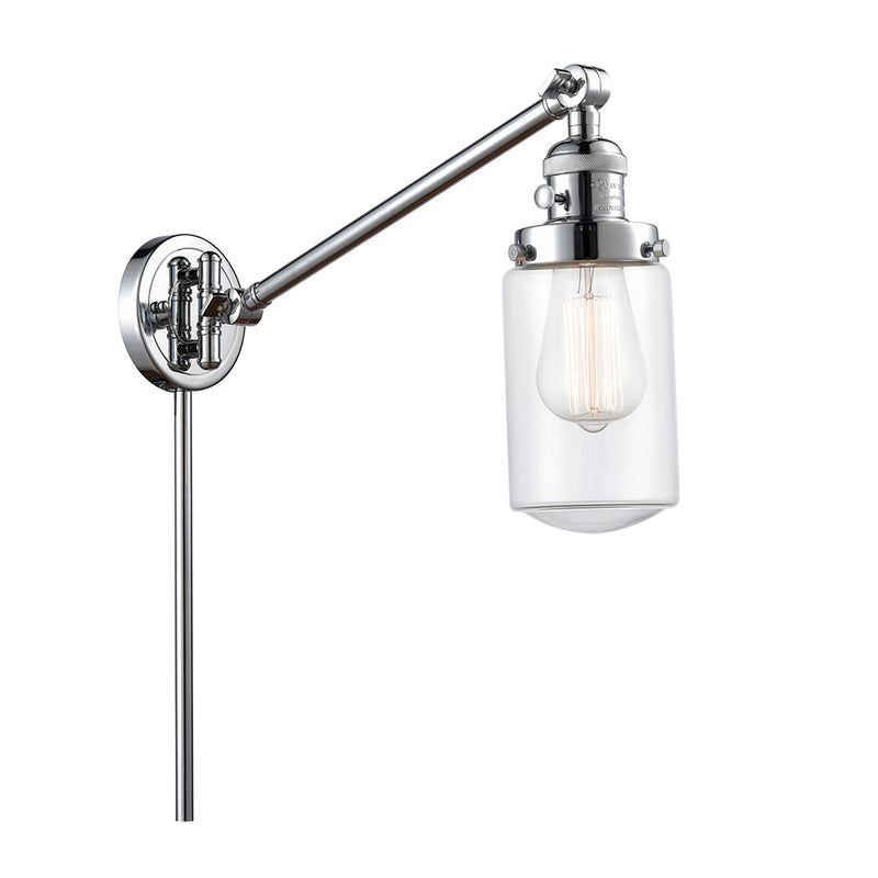 Dover Swing Arm shown in the Polished Chrome finish with a Clear shade