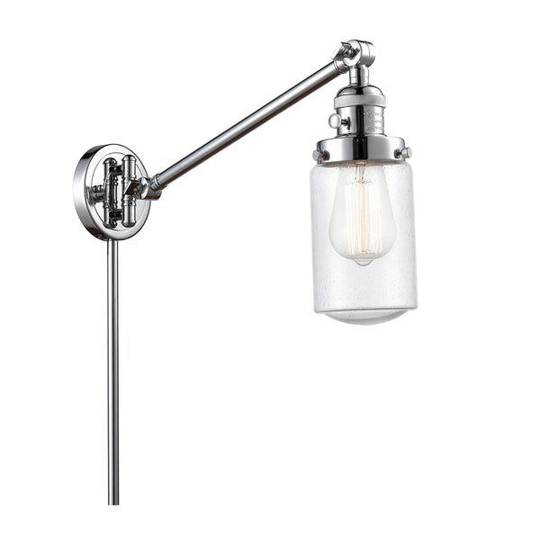 Dover Swing Arm shown in the Polished Chrome finish with a Seedy shade