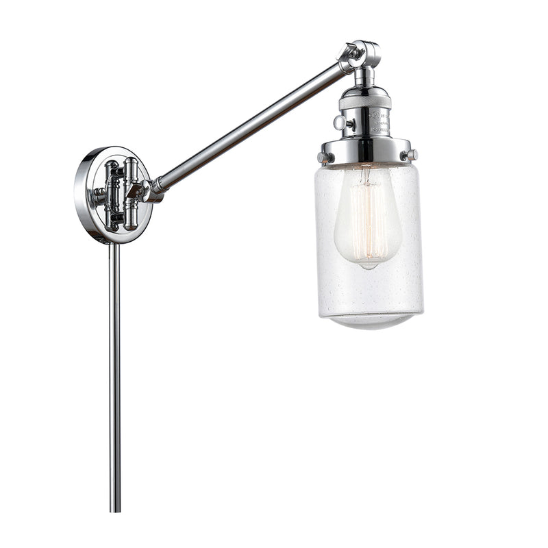 Dover Swing Arm shown in the Polished Chrome finish with a Seedy shade