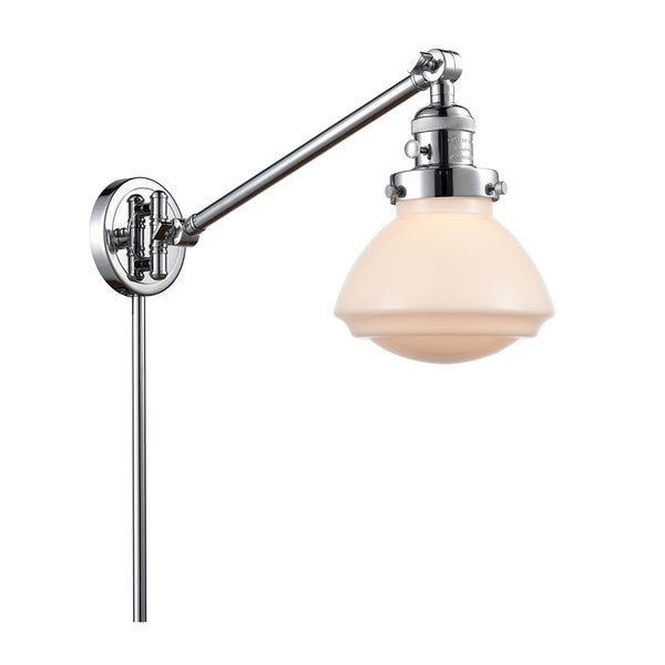 Olean Swing Arm shown in the Polished Chrome finish with a Matte White shade