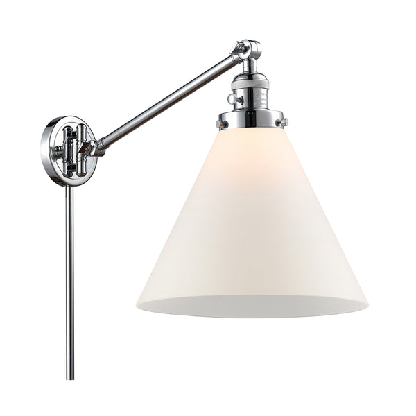 Cone Swing Arm shown in the Polished Chrome finish with a Matte White shade