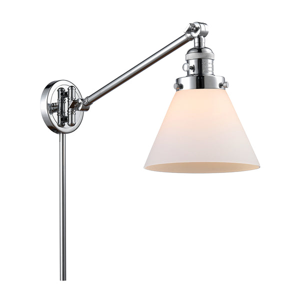 Cone Swing Arm shown in the Polished Chrome finish with a Matte White shade