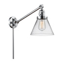 Cone Swing Arm shown in the Polished Chrome finish with a Clear shade