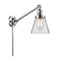 Cone Swing Arm shown in the Polished Chrome finish with a Clear shade