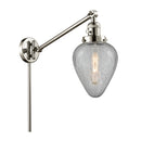 Geneseo Swing Arm shown in the Polished Nickel finish with a Clear Crackled shade