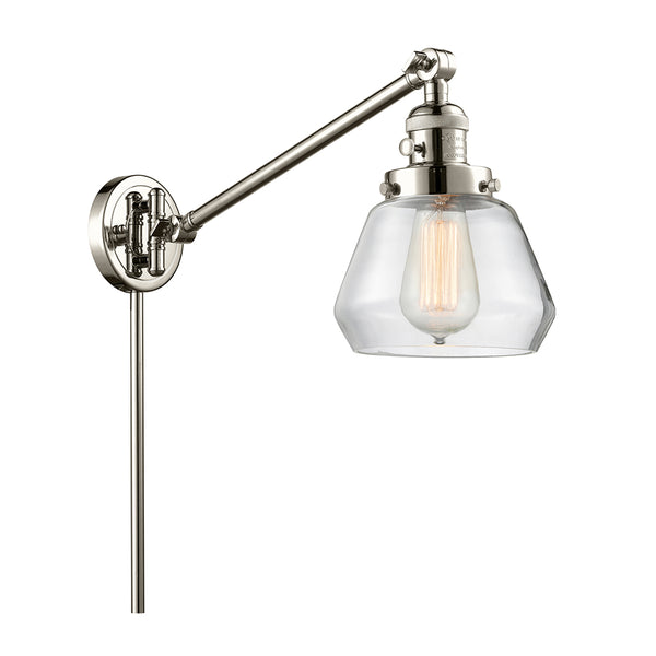 Fulton Swing Arm shown in the Polished Nickel finish with a Clear shade