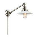 Halophane Swing Arm shown in the Polished Nickel finish with a Matte White Halophane shade