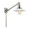 Halophane Swing Arm shown in the Polished Nickel finish with a Matte White Halophane shade