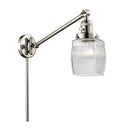 Colton Swing Arm shown in the Polished Nickel finish with a Clear Halophane shade