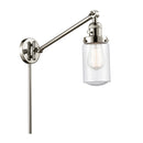 Dover Swing Arm shown in the Polished Nickel finish with a Seedy shade