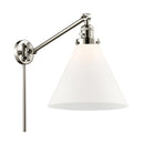 Cone Swing Arm shown in the Polished Nickel finish with a Matte White shade