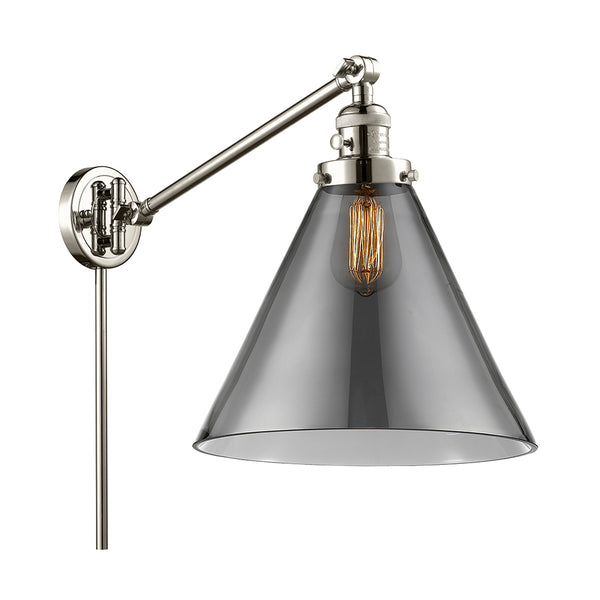 Cone Swing Arm shown in the Polished Nickel finish with a Plated Smoke shade