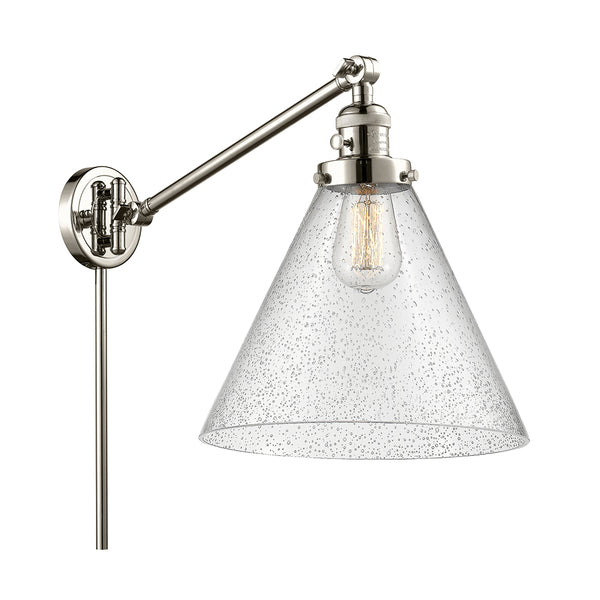 Cone Swing Arm shown in the Polished Nickel finish with a Seedy shade