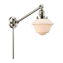 Oxford Swing Arm shown in the Polished Nickel finish with a Matte White shade