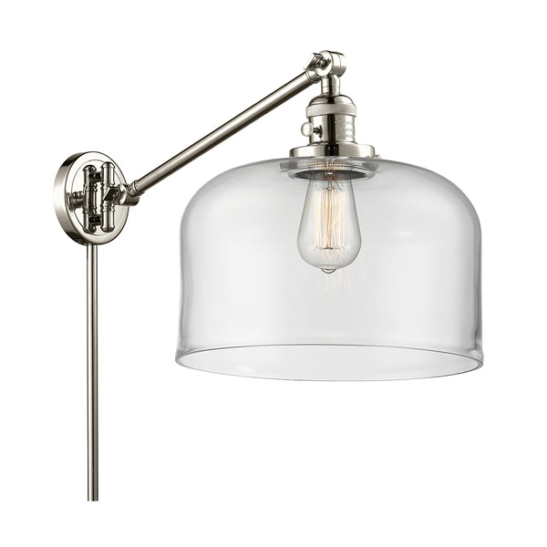 Bell Swing Arm shown in the Polished Nickel finish with a Clear shade