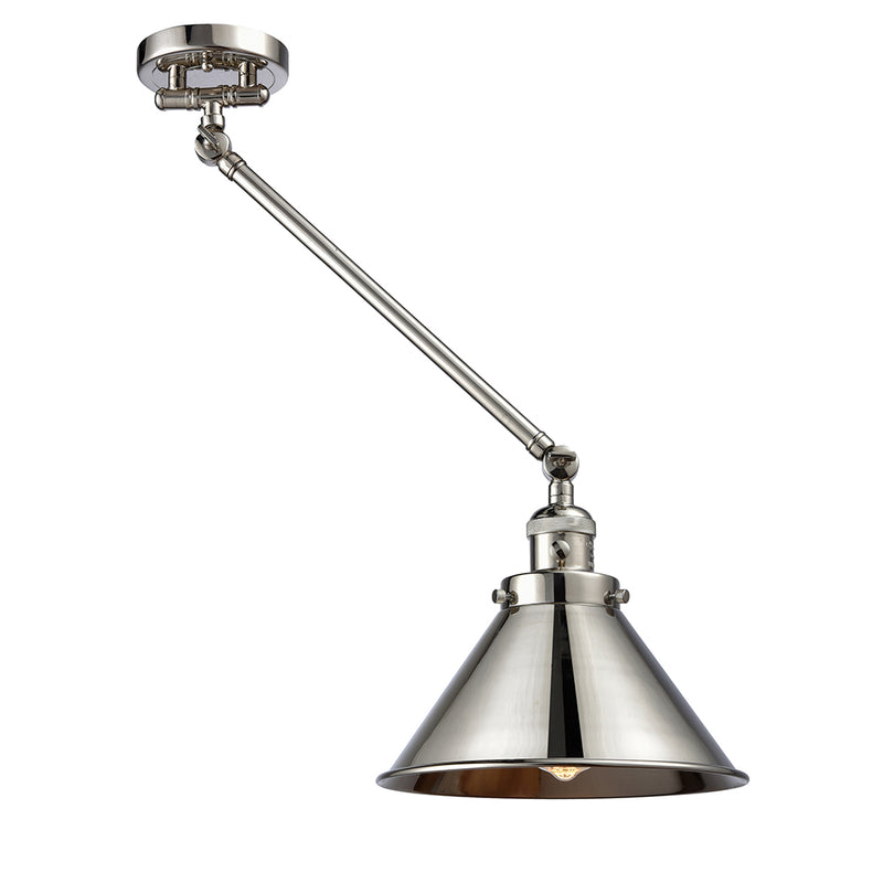 Innovations Lighting Briarcliff 1 Light 10" Swing Arm With Switch 237-PN-M10-PN