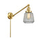 Chatham Swing Arm shown in the Satin Gold finish with a Clear shade