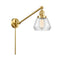 Fulton Swing Arm shown in the Satin Gold finish with a Clear shade