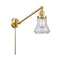Bellmont Swing Arm shown in the Satin Gold finish with a Clear shade