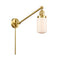 Dover Swing Arm shown in the Satin Gold finish with a Matte White shade