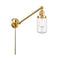 Dover Swing Arm shown in the Satin Gold finish with a Clear shade