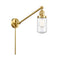 Dover Swing Arm shown in the Satin Gold finish with a Seedy shade