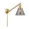 Cone Swing Arm shown in the Satin Gold finish with a Plated Smoke shade