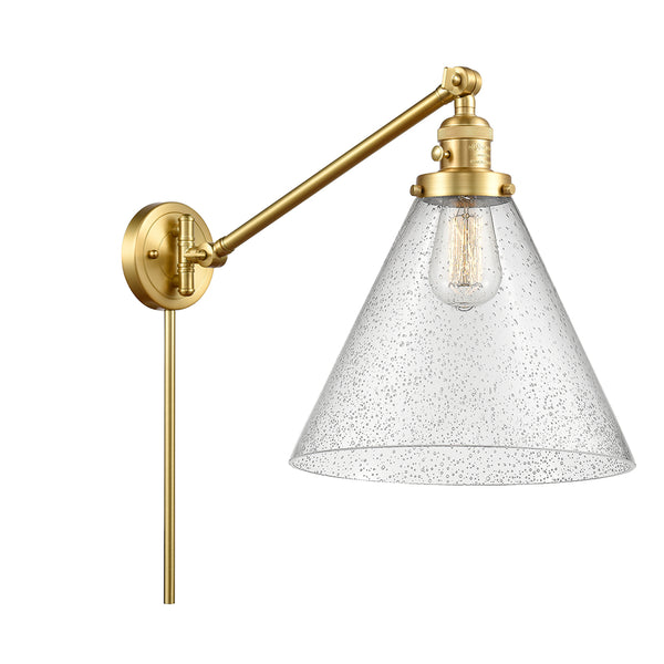 Cone Swing Arm shown in the Satin Gold finish with a Seedy shade