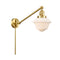Oxford Swing Arm shown in the Satin Gold finish with a Matte White shade