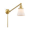 Cone Swing Arm shown in the Satin Gold finish with a Matte White shade