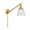 Cone Swing Arm shown in the Satin Gold finish with a Seedy shade