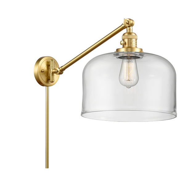 Bell Swing Arm shown in the Satin Gold finish with a Clear shade